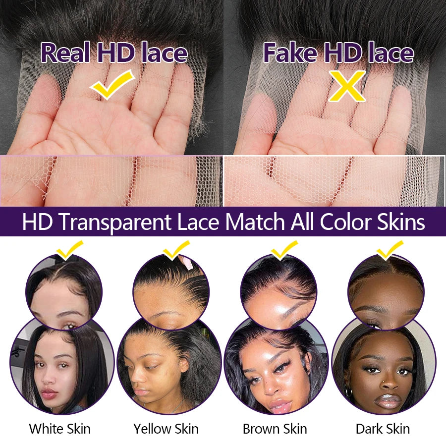 Glueless13x6 Full Frontal HD Lace Wig Chocolate Brown Colored Human Hair Body Wave Pre Plucked Natural Hairline For Black Woman