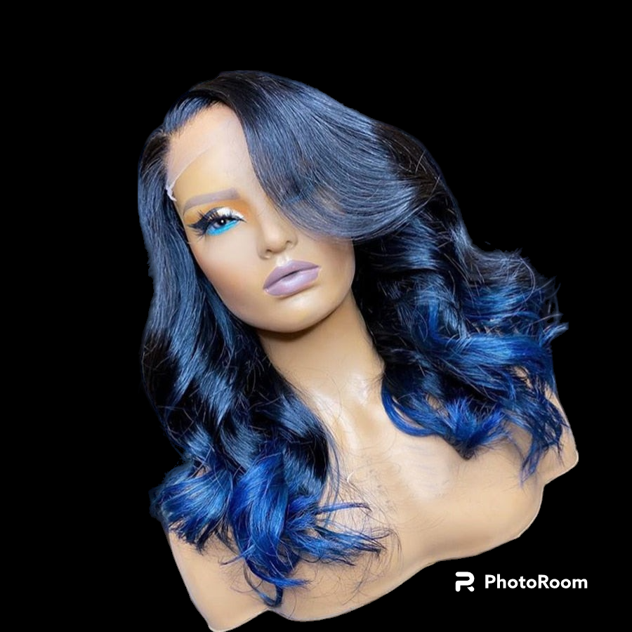 Blue Ombre Human Hair wig