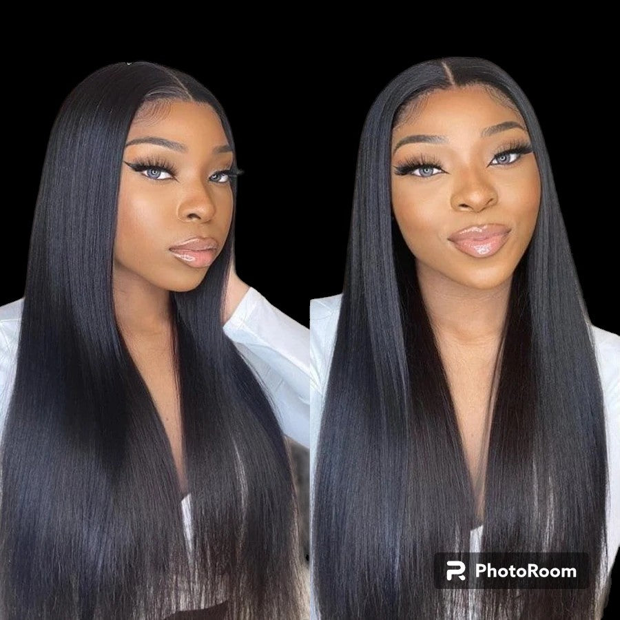 Jet Black 13x6/13x4 HD Lace Front Wigs Yaki Straight Human Hair 5x5 HD Lace Closure Wig Pre Plucked Kinky for Woman