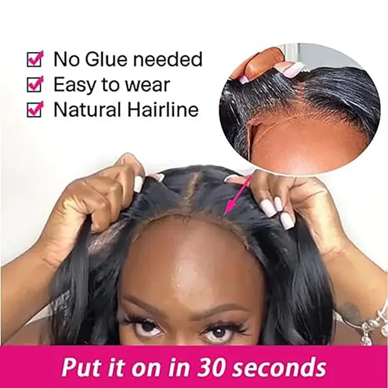 Body Wave Lace Front Wig Pre Bleached Knots Glueless Wig Wear And Go Short Bob Hair