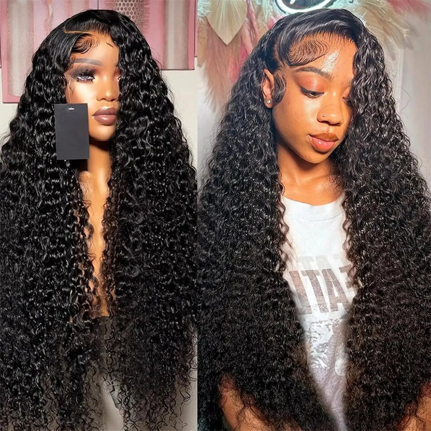 Curly Human Hair Wigs For Women Water Wave Lace Front Wig 13x6 Lace Frontal Deep Wave Wig 100% Human Hair Hd Lace Wigs