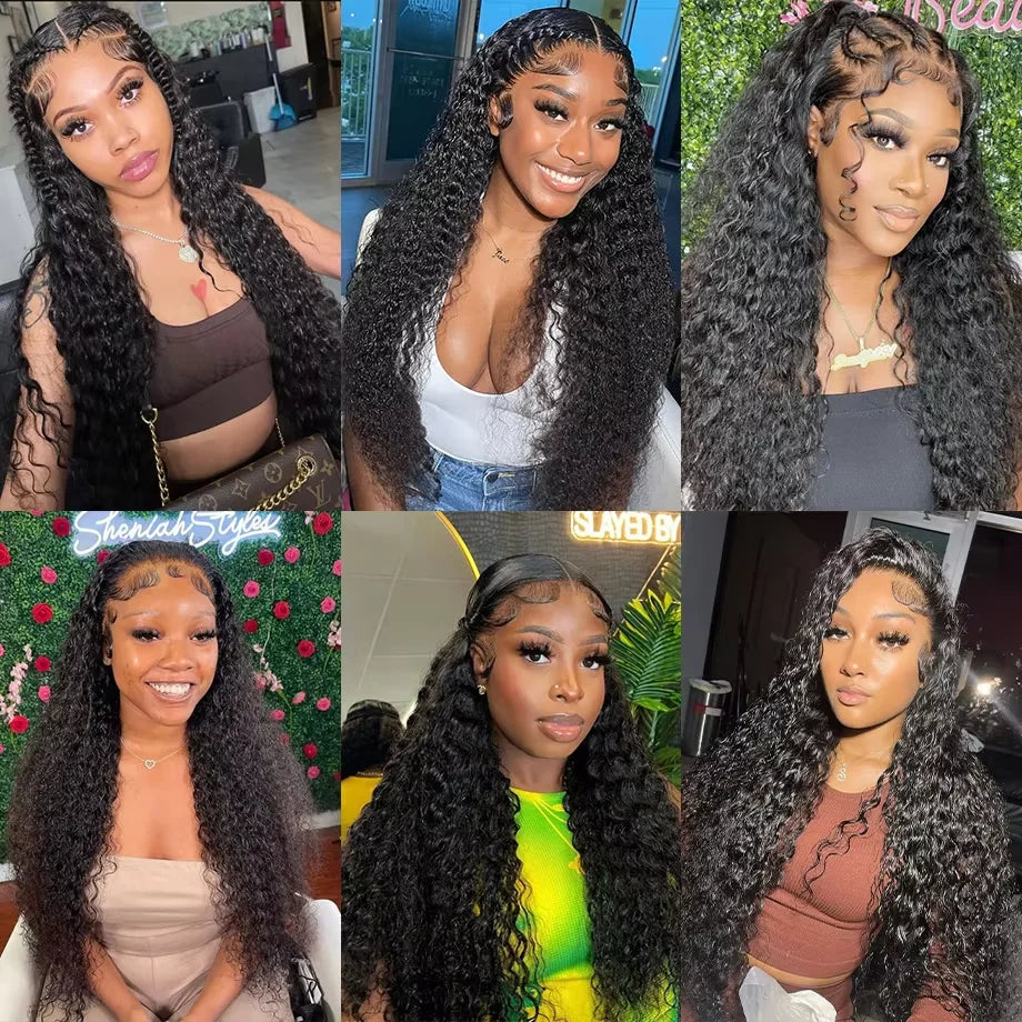 Curly Human Hair Wigs For Women Water Wave Lace Front Wig 13x6 Lace Frontal Deep Wave Wig 100% Human Hair Hd Lace Wigs