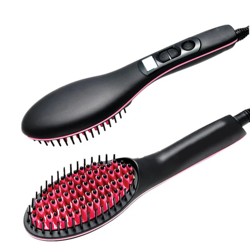 Electric Hair Straightening Brush Hot Comb Adjustable Temperature Hair Straightener Professional Women's Hair Heating Comb