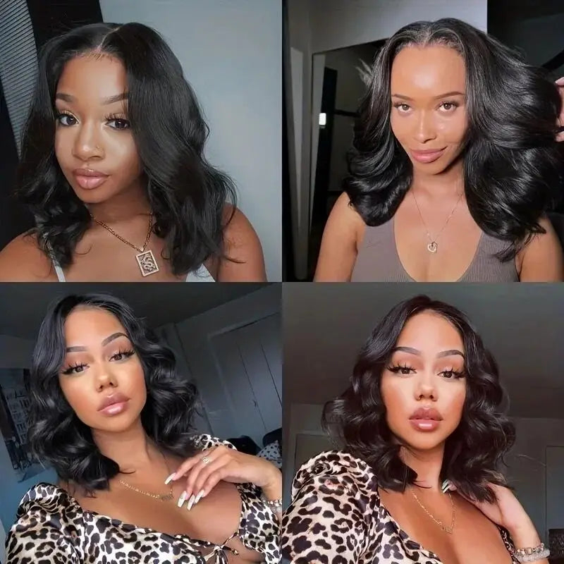 Body Wave Lace Front Wig Pre Bleached Knots Glueless Wig Wear And Go Short Bob Hair