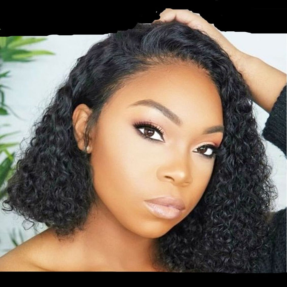 Short Curly Lace Front Human Hair Wig