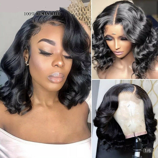 Short Wavy Bob Lace Wig 13x4 Lace Frontal Wig Body Wave