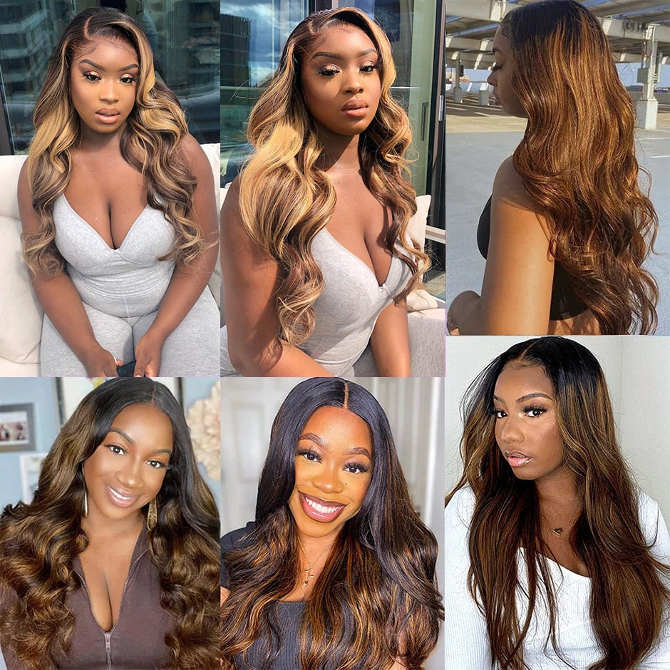 Brazilian Colored Lace Frontal Wigs 4x4 Remy Lace Closure Wig