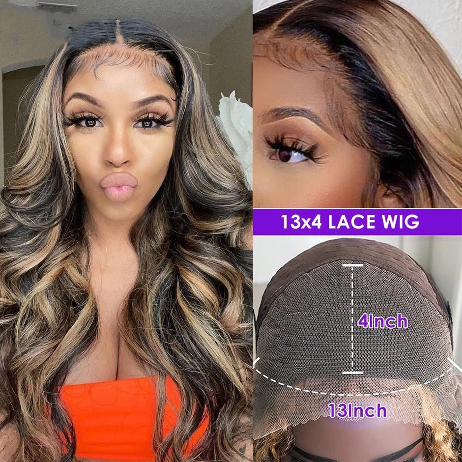 Brazilian Colored Lace Frontal Wigs 4x4 Remy Lace Closure Wig