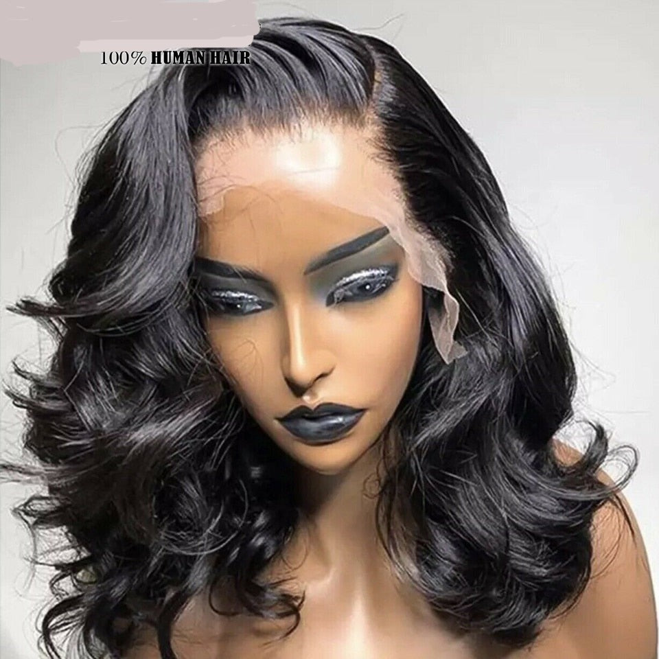 Short Wavy Bob Lace Wig 13x4 Lace Frontal Wig Body Wave