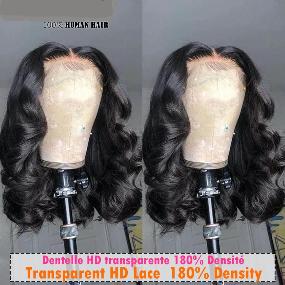 Short Wavy Bob Lace Wig 13x4 Lace Frontal Wig Body Wave